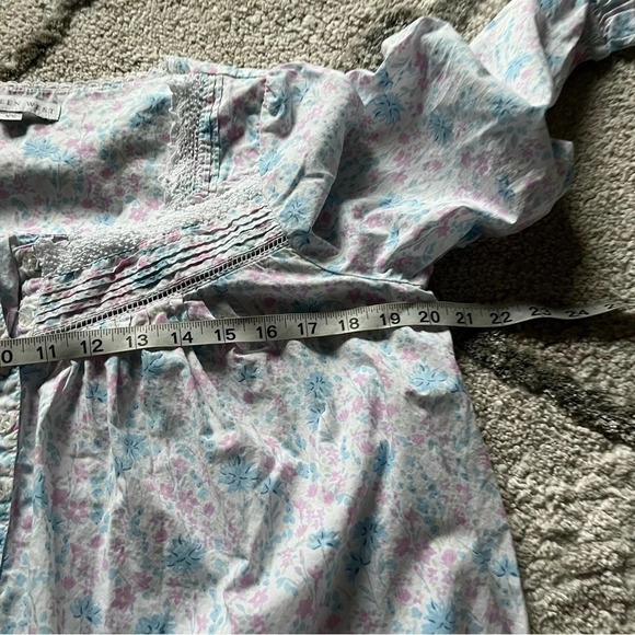 Eileen West pajama dress pj Cotton Floral Button front  Nightgown XS - Picture 6 of 11